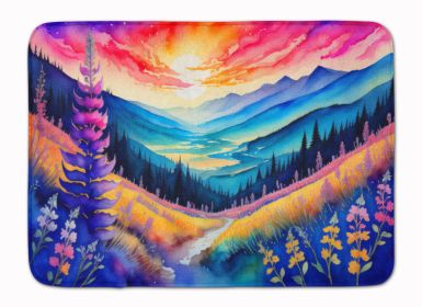 Annual Larkspur in Color Memory Foam Kitchen Mat Machine Washable Anti-Fatigue Mat Cushion Comfort Bath Mat or Kitchen Rug