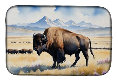 Prairie Bison Dish Drying Mat Absorbent Dish Drying Mat Pad for Kitchen Counter Dish Drainer Mat for Countertop, 14 x 21", Multicolor