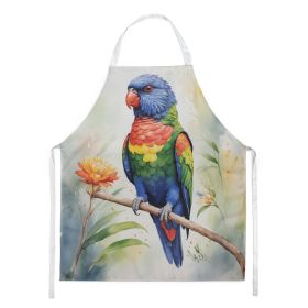 Rainbow Lorikeet Apron Cooking Kitchen Server Baking Crafts Gardening for Adult Women Men, Unisex, Large, Multicolor