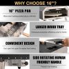 ABORON Pizza Oven Outdoor,16" Multi-Fuel Rotatable Pizza Ovens,Portable Wood Fired and Gas Pizza Oven,Stainless Steel 3-Layer