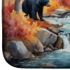 Bears Autumn in the Woods Dish Drying Mat Absorbent Dish Drying Mat Pad for Kitchen Counter Dish Drainer Mat for Countertop, 14 x 21", Multicolor