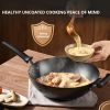 Precision Iron Uncoated Stainless Steel 32cm Wok with Standing Lid for Gas