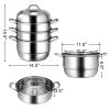 3 Tier Stainless Steel Cookware Pot Saucepot Steamer