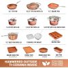 Hammered Copper Collection ‚Äì 20 Piece Premium Pots and Pans Set Nonstick Ceramic Cookware + Bakeware Set