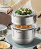 Steamer 304 Stainless Steel Pot Qiaoyi Take Thickened Stovetop Universal Steamer Steamer Drawer Household Steam Fish Pot Steamed Buns Pot SZ30VA1 Thre