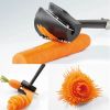 1pcs Spiral Funnel Flower Cutter; Carrot Curler And Peeler; Black Carrot Spiral Shred Slicer Root Vegetables Fruits Slicer Sharpener Garnishing Tool;