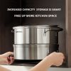 Steamer 304 Stainless Steel Pot Qiaoyi Take Thickened Stovetop Universal Steamer Steamer Drawer Household Steam Fish Pot Steamed Buns Pot SZ30VA1 Thre