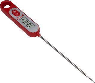 Escali AH1 Stainless Steel Oven Safe Meat Thermometer; Extra Large 2.5-inches Dial; Temperature Labeled for Beef; Poultry; Pork; and Veal Silver NSF C (Color: Digital Red)