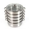 26cm/28cm/30cm 5-Layer Stainless Steel Steamer For Kitchen Cooking